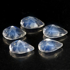 Pedras preciosas de pedra da lua arco-íris azul natural de  ct, formato de pêra, VS