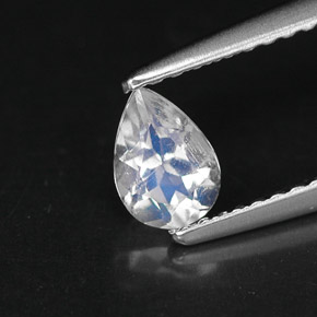 Pedra da lua arco-íris azul natural 0,35ct, formato de pêra, VS