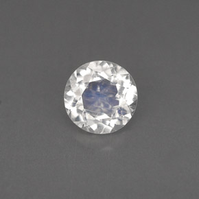 Pedra da lua arco-íris branco natural 0,77ct, corte redondo, VS