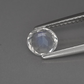 Pedra da lua arco-íris branco natural 0,77ct, corte redondo, VS