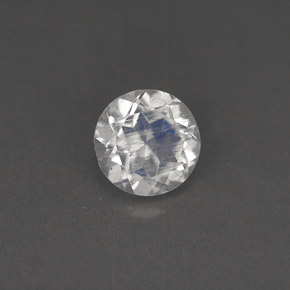 Pedra da lua arco-íris branco natural 0,72ct, corte redondo, VS