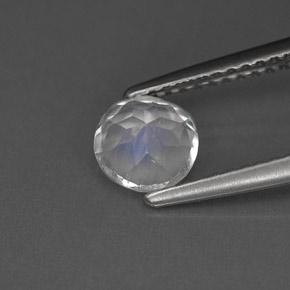 Pedra da lua arco-íris branco natural 0,72ct, corte redondo, VS