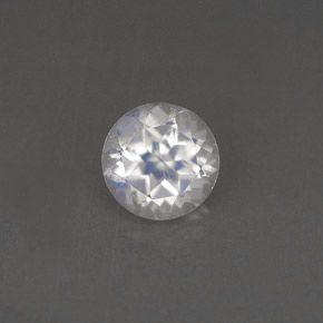 Pedra da lua arco-íris branco natural 0,75ct, corte redondo, VS