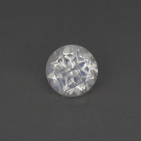 Pedra da lua arco-íris branco natural 0,79ct, corte redondo, VS