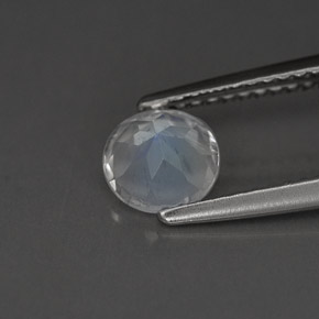 Pedra da lua arco-íris branco natural 0,79ct, corte redondo, VS