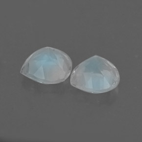 Pedras preciosas de pedra da lua arco-íris branco natural de  ct, formato de pêra, VS