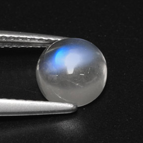 Pedra da lua arco-íris branco natural 1,71ct, transparente, transparente/translúcido