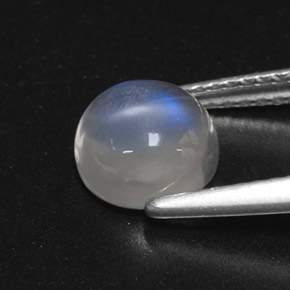 Pedra da lua arco-íris branco natural 1,71ct, transparente, transparente/translúcido
