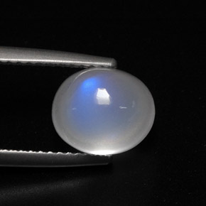 Pedra da lua arco-íris branco natural 3,52ct, transparente, transparente/translúcido