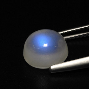 Pedra da lua arco-íris branco natural 3,52ct, transparente, transparente/translúcido