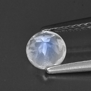 Pedra da lua arco-íris branco natural 0,49ct, transparente, transparente/translúcido