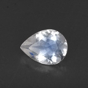 Pedra da lua arco-íris branco natural 0,53ct, transparente, transparente/translúcido