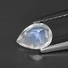 Pedra da lua arco-íris branco natural 0,53ct, transparente, transparente/translúcido