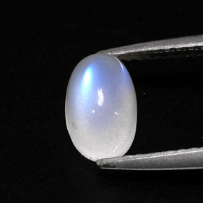 Pedra da lua arco-íris branco natural 1,78ct, transparente, transparente/translúcido