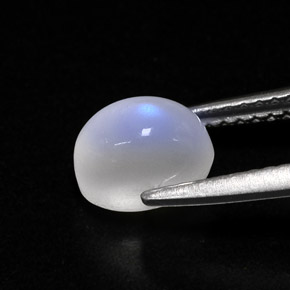 Pedra da lua arco-íris branco natural 1,78ct, transparente, transparente/translúcido