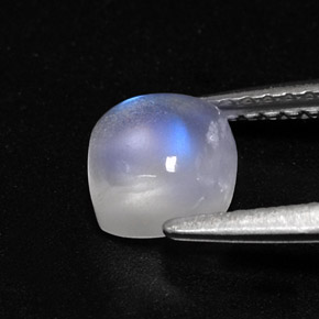 Pedra da lua arco-íris branco natural 1,23ct, transparente, transparente/translúcido