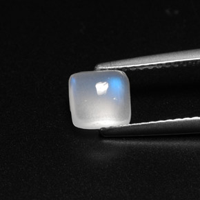 Pedra da lua arco-íris branco natural 1,08ct, transparente, transparente/translúcido