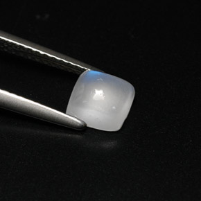 Pedra da lua arco-íris branco natural 1,08ct, transparente, transparente/translúcido