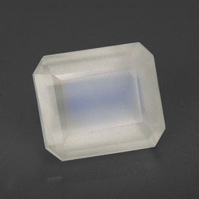 Pedra da lua arco-íris branco natural 6,76ct, transparente, transparente/translúcido