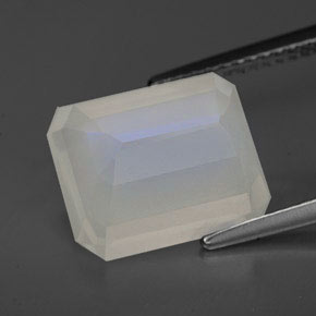 Pedra da lua arco-íris branco natural 6,76ct, transparente, transparente/translúcido