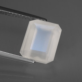 Pedra da lua arco-íris branco natural 4,16ct, transparente, transparente/translúcido