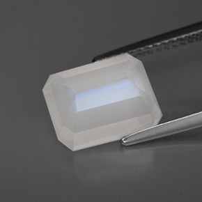 Pedra da lua arco-íris branco natural 4,16ct, transparente, transparente/translúcido