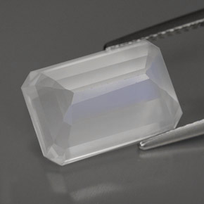 Pedra da lua arco-íris branco natural 8,16ct, transparente, transparente/translúcido