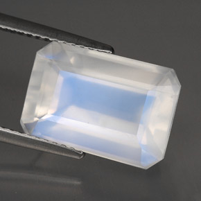 Pedra da lua arco-íris branco natural 8,24ct, transparente, transparente/translúcido