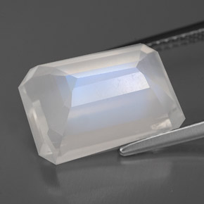 Pedra da lua arco-íris branco natural 8,24ct, transparente, transparente/translúcido