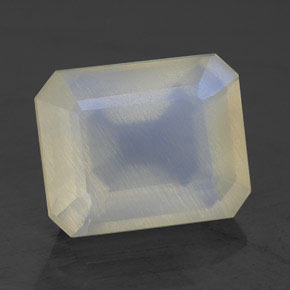Pedra da lua arco-íris branco natural 5,10ct, transparente, transparente/translúcido