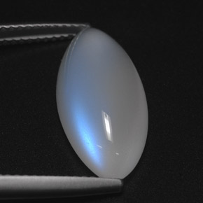 Pedra da lua arco-íris branco natural 5,97ct, transparente, transparente/translúcido
