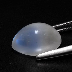 Pedra da lua arco-íris branco natural 6,27ct, transparente, transparente/translúcido