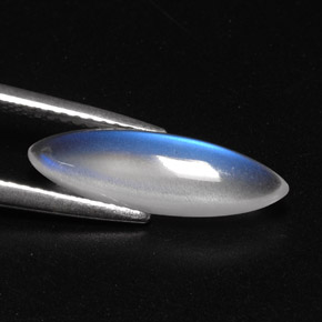 Pedra da lua arco-íris branco natural 2,14ct, transparente, transparente/translúcido