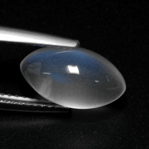 Pedra da lua arco-íris branco natural 3,35ct, transparente, transparente/translúcido