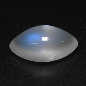 Pedra da Lua Arco-íris Branco azulado Natural 4.35ct, Transparente, Transparente/Translúcido