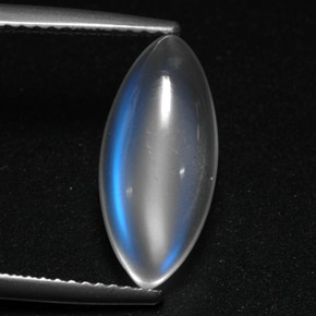 Pedra da lua arco-íris branco natural 3,91ct, transparente, transparente/translúcido