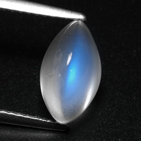 Pedra da lua arco-íris branco natural 2,77ct, transparente, transparente/translúcido