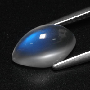 Pedra da lua arco-íris branco natural 2,77ct, transparente, transparente/translúcido
