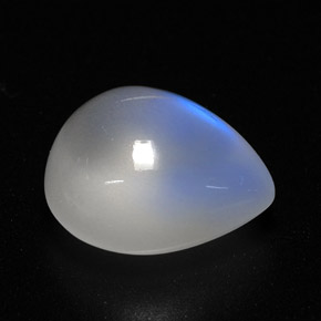 Pedra da Lua Arco-íris Branco azulado Natural 5.54ct, Transparente, Transparente/Translúcido