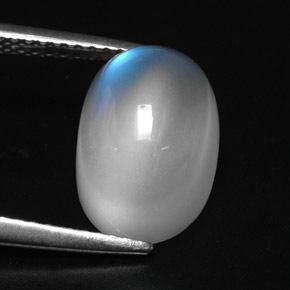 Pedra da lua arco-íris branco natural 5,25ct, transparente, transparente/translúcido