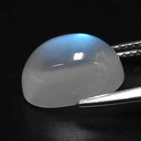 Pedra da lua arco-íris branco natural 5,25ct, transparente, transparente/translúcido