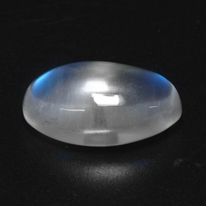 Pedra da lua arco-íris branco natural 2,88ct, corte oval, transparente