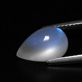 Pedra da lua arco-íris branco natural 2,99ct, transparente, transparente/translúcido