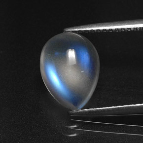 Pedra da Lua Arco-íris Branco azulado Natural 2.95ct, Transparente, Transparente/Translúcido