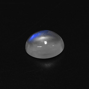 Pedra da lua arco-íris branco natural 2,78ct, corte oval, transparente
