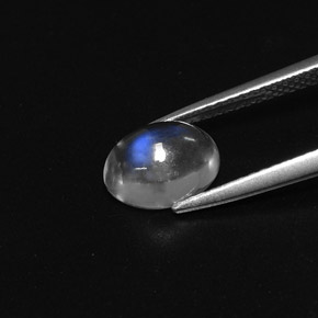 Pedra da Lua Arco-íris Branco azulado Natural 1.75ct, Corte Oval, Transparente