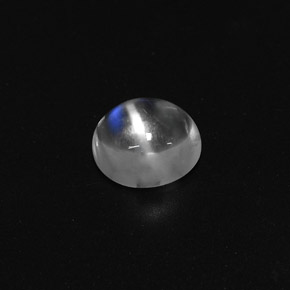 Pedra da lua arco-íris branco natural 2,34ct, corte oval, transparente