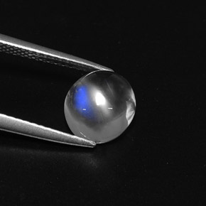 Pedra da lua arco-íris branco natural 2,34ct, corte oval, transparente