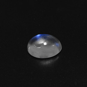 Pedra da lua arco-íris branco natural 1,85ct, corte oval, transparente