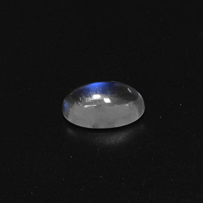 Pedra da lua arco-íris branco natural 1,50ct, corte oval, transparente